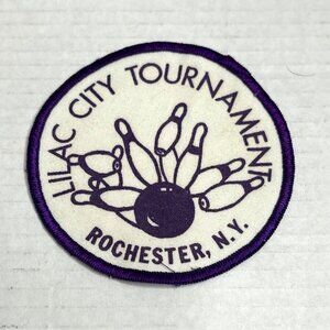 Lilac City Tournament Bowling Patch Purple White Rochester NY Retro Round